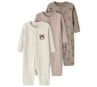Name It Langarm-Pyjama 3er-Pack Unisex 4 Monate Vintage Khaki/Bear AOP