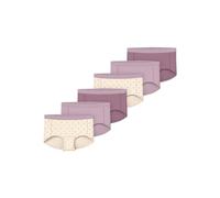 Boxershorts NAME IT "NKFHIPSTER 6P BUTTERCREAM FLORAL NOOS", Kinder, Gr. 92, beige (buttercream), Jersey, Obermaterial: 95% Baumwolle, 5% Elasthan, unifarben, bedruckt, eng, Unterhosen (60960368-92) b