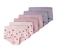 Hipster NAME IT "NKFHIPSTER 6P BUTTERCREAM FLORAL NOOS", Mädchen, Gr. 146/152, 6 Stk., ballerina, Jersey, Obermaterial: 95% Baumwolle, 5% Elasthan, bedruckt, unifarben, eng, Unterhosen (99367660-146)