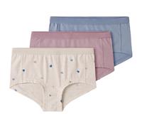 Name it - Kid's NKFHipster Peyote Hearts 3-Pack - Unterhose, Gr. 122-128, beige (PeyoteMelange/MauveShadows/EndlessSky)