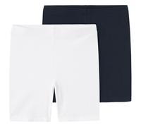 NAME IT Mädchen Nkfvivian 2p Solid Short Legging Noos, Dark Sapphire/Pack:pack With Bright White, 86-92