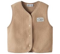 Name it - Kid's Owe Slim Teddy Vest - Fleeceweste, Gr. 92, beige (Sesame)