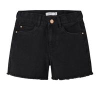 Name it - Kid's Rose HW Mom Denim Shorts - Jeans, Gr. 122, schwarz (BlackDenim)
