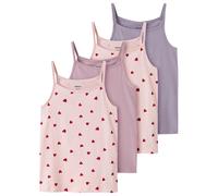 Name it - Kid's Strap Top 4-Pack - Top, Gr. 146-152, rosa (BallerinaHeartAOP/KeepsakeLilac/Lavender)