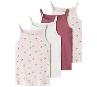 Name it - Kid's Strap Top 4-Pack - Top, Gr. 92, weiß (MauveMornCherryAOP/RoseWine/CloudDancer)