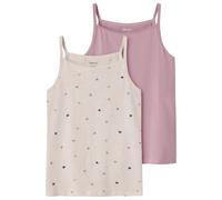 Name it - Kid's NKFStrap Top Peyote Hearts 2-Pack - Top, Gr. 116, grau/rosa (PeyoteMelange/MauveShadows)