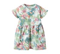 Minikleid NAME IT "NMFJUNNI SS DRESS BOX PB", Mädchen, Gr. 104, N-Gr, delicate blau, Jersey, Obermaterial: 95% Baumwolle, 5% Elasthan, bequem, Rundhals, Kleider Minikleid (67976609-104) delicate blau