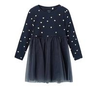 NAME IT Kleid langarm mit Tüllrock Herzen 116 marine