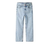 Straight-Jeans NAME IT "NKFROSE HW STRAIGHT JEANS 9222-BE NOOS", Mädchen, Gr. 152, N-Gr, blau (light blau bleached denim), Denim/Jeans, Obermaterial: 100% Baumwolle, straight fit, Jeans Straight-Jeans