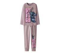 NAME IT Mädchen Girl Nachtwäsche-Set Nkfolina Stitch Ls Nightset Wdi, Keepsake Lilac, 122-128 EU