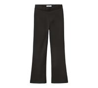 Jerseyhose NAME IT "NKFFRIKKALI für Mädchen mit ausgestelltem Bein und Viskose", Mädchen, Gr. 128, N-Gr, schwarz, Jersey, Obermaterial: 67% Viskose, 28% Polyester, 5% Elasthan, unifarben, ausgestellt 