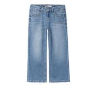 Name IT Mädchen Girl Wide Fit Weite Jeans, Medium Blue Denim, 134 EU