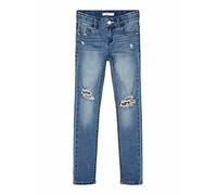 NAME IT Mädchen Jeans mit Knee-Cuts und Pailletten Medium Blue Denim 110