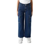 name it - NKFROSE HW WIDE CARGO JEANS 6190-BS NOOS - Dark Blue Denim - 158