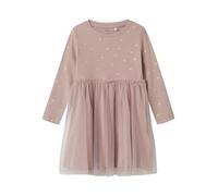 NAME IT Mädchen Kleid festliches Tüllkleid Herzen nmfNADJA (98/Mauve)