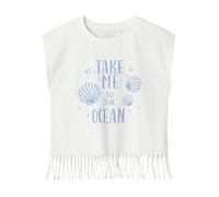 NAME IT Mädchen Kurzarm Shirt Valone mit Fransen (158/164)