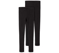 NAME IT Mädchen Leggings im Doppelpack aus Bio-Baumwolle Black-Black 122-128