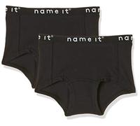 NAME IT Mädchen Nkfhipster 2p We Solid Black Noos Unterhose, Schwarz, 110-116 EU