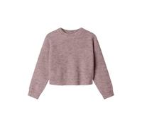 Strickpullover NAME IT "NKFHOLLY LS BOXY SHORT KNIT NOOS", Kinder, Gr. 134/140, deauville mauve (blank), Strick, Obermaterial: 79% Polyester, 13% Polyacryl, 5% Wolle, 3% Elasthan, meliert, unifarben,