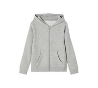 NAME IT Mädchen Nkflena Ls Sweat Card Wh Bru Noos Hoodie-Jacke, Grey Melange, 116 EU