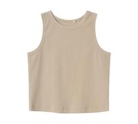 NAME IT Mädchen Nkfnakal Sl Crop Noos Tanktop, Pure Cashmere, 116 EU