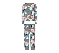 Name IT Mädchen Nkfobia Squish Nightset Vde Schlafanzug, Grey Melange, 122 EU