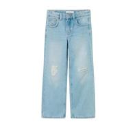 Name It 5-Pocket-Jeans NKFROSE HW Wide – Highwaist, Destroyed-Effekt, Hellblau, Mädchen Gr. 128