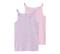 Name IT Mädchen Nkfstrap Top 2p Pastel Lilac Dot Noos Unterhemd, Pastel Lilac, 158 EU