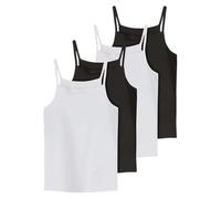 name it Spaghetti Top 4er Pack Black/White - Mädchen - Gr. 98