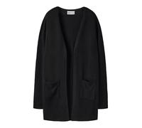 NAME IT Mädchen Nkfvicti Ls strik kort L Noos Strickjacke, Schwarz, 122-128 EU