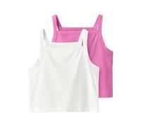 NAME IT Mädchen Nkfvilina 2P Crop Top, Strawberry Moon, 158 cm-164 cm (2er Pack)