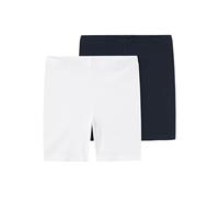 NAME IT Mädchen Nkfvivian 2p Solid Short Legging Noos, Dark Sapphire/Pack:pack With Bright White, 98-104