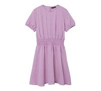 NAME IT Mädchen Nlfeckali Ss Dress Kleid, Lilac Chiffon/Checks:Checks, 164