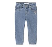 NAME IT Mädchen Nmfbella Mom Emb Jeans 1224-Sm Noos, Medium Blue Denim, 110 EU