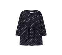 Sweatkleid NAME IT "NMFDAVINA LS SWEAT BRU DRESS NOOS", Mädchen, Gr. 104, N-Gr, schwarz sapphire aop:with hellweiß dots, angeraute Sweatware, Obermaterial: 95% Baumwolle, 5% Elasthan, bedruckt, gepunk