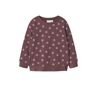 Sweatshirt NAME IT "NMFDAVINA LS SWEAT FLEECE BRU NOOS", Mädchen, Gr. 80, braun (wild ginger aop:with lilas flowers), Sweatware, Obermaterial: 66% Polyester, 30% Baumwolle, 4% Elasthan, bedruckt, norm