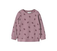 Sweatshirt NAME IT "NMFDAVINA LS SWEAT FLEECE BRU NOOS", Mädchen, Gr. 86, rosa (lilas aop:with wild ginger unicorns), Sweatware, Obermaterial: 66% Polyester, 30% Baumwolle, 4% Elasthan, bedruckt, norm