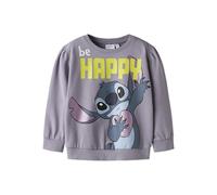 Sweatshirt NAME IT "NMFDIDI STITCH SWEAT UNB NOOS WDI", Mädchen, Gr. 86, lavender gray, Sweatware, Obermaterial: 95% Baumwolle, 5% Elasthan, bedruckt, unifarben, Basic normal, Rundhals, Rippbündchen,