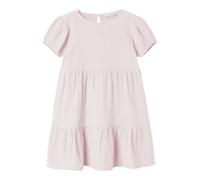 Tunikakleid NAME IT "NMFJASMIN SS DRESS NOOS", Mädchen, Gr. 116, N-Gr, cradle pink, Web, Obermaterial: 100% Baumwolle, normal Midi, Rundhals, Kleider, Baumwolle - Musselin, mit Volant (93108452-116) c