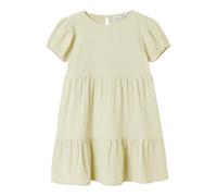 Tunikakleid NAME IT "NMFJASMIN SS DRESS NOOS", Mädchen, Gr. 110, N-Gr, pear sorbet, Web, Obermaterial: 100% Baumwolle, normal Midi, Rundhals, Kleider, Baumwolle - Musselin, mit Volant (87754969-110) p