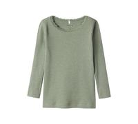 NAME IT Mädchen Nmfkab Ls Top Noos T Shirt 13198042,Lily Pad/Detail:Melange,92
