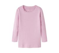 Langarmshirt NAME IT "NMFKAB LS TOP NOOS", Mädchen, Gr. 86, sweet dreams detail:melange, Feinripp, Obermaterial: 57% Baumwolle, 38% Modal, 5% Elasthan, meliert, unifarben, regular fit hüftbedeckend, R