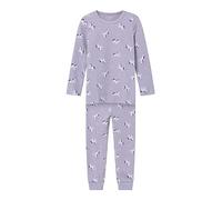 NAME IT Mädchen Nmfnightset Lavender Unicorn Rib Noos Schlafanzug, Lavender Aura, 86-92 EU