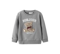 NAME IT - NMFREAR LS SWEAT BRU grey melange - Gr. - 110