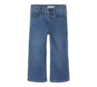 Weite Jeans NAME IT "NMFROSE WIDE JEANS 8808-DT TB", Mädchen, Gr. 104, N-Gr, blau (medium blau denim), Denim/Jeans, Obermaterial: 78% Baumwolle, 21% Polyester, 1% Elasthan, Abriebeffekte, casual, rela