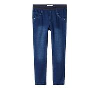 NAME IT Mädchen Nmfsalli Dnmtorina Swe Legging Noos Hose, Dark Blue Denim/Detail:dark Sapphire Lurex, 74 EU