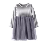 NAME IT Mädchen Nmftaias Ls Tulle Dress, Lavender Gray, 92 cm