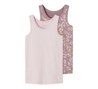 NAME IT Mädchen Nmftank Top 2p Elderberry Flower Noos Unterhemd, Elderberry, 86 EU
