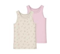 NAME IT Mädchen Nmftank Top 2P Flower Noos, Turtledove, Numeric_110