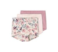 Boxershorts NAME IT "NMFTIGHTS 3P NOSTALGIA FLOWER NOOS", Mädchen, Gr. 92, rosa (nostalgia rose), Jersey, Obermaterial: 95% Baumwolle, 5% Elasthan, bedruckt, eng, Unterhosen (37303236-92) nostalgia ro